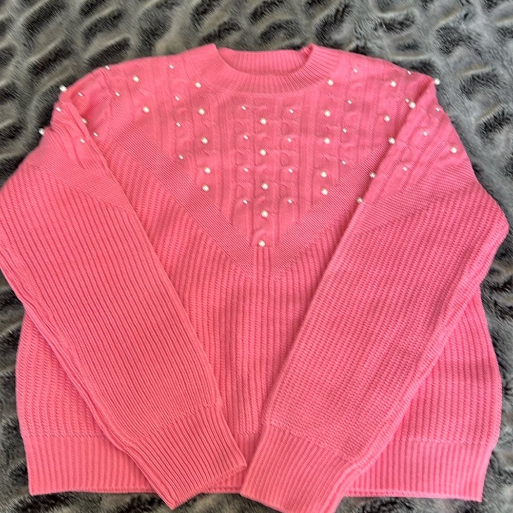Pink Lily Pearl and Pink Sweater